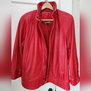 Slouchy Red Leather Jacket